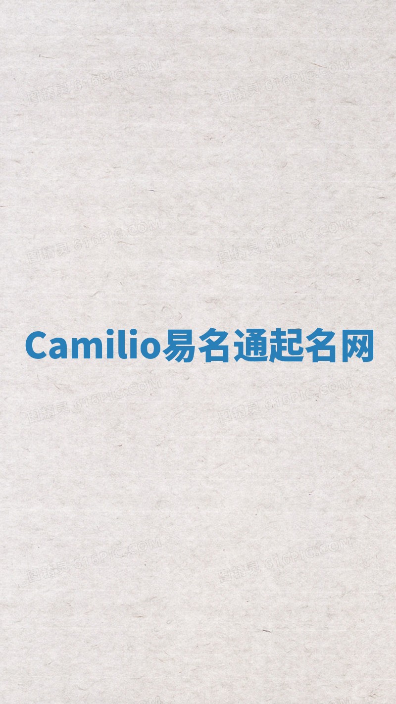 Camilio易名通起名网