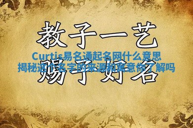 Curtis易名通起名网什么意思揭秘 这个名字的来源和寓意你了解吗 Curtis易名通起名网什么意思揭秘 这个名字的来源和寓意你了解吗