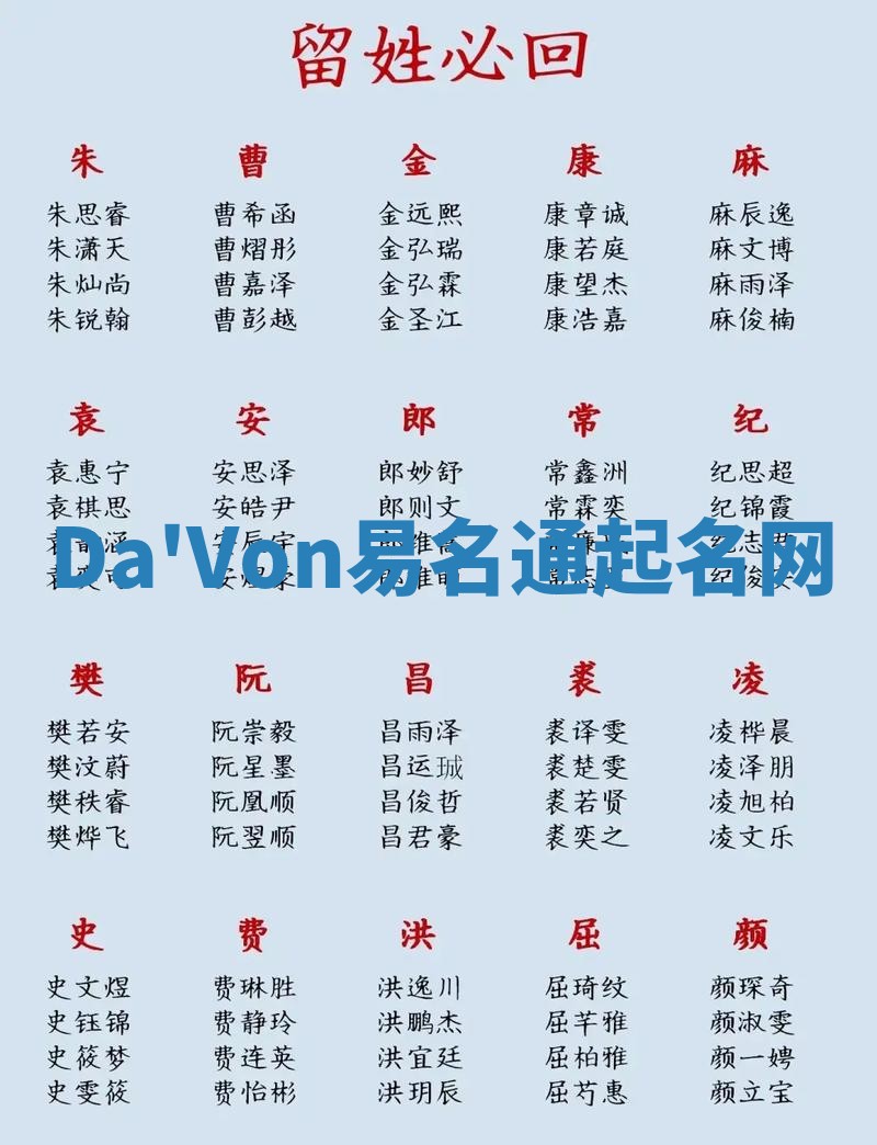 Da'Von易名通起名网