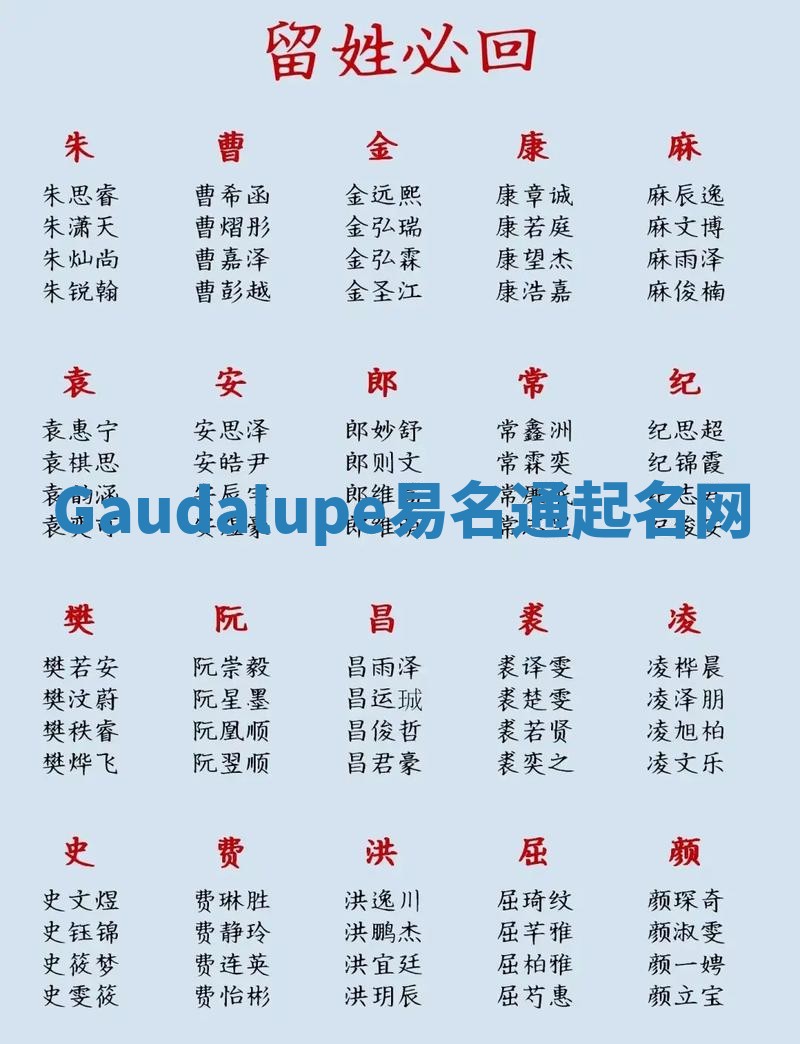 Gaudalupe易名通起名网 Gaudalupe易名通起名网