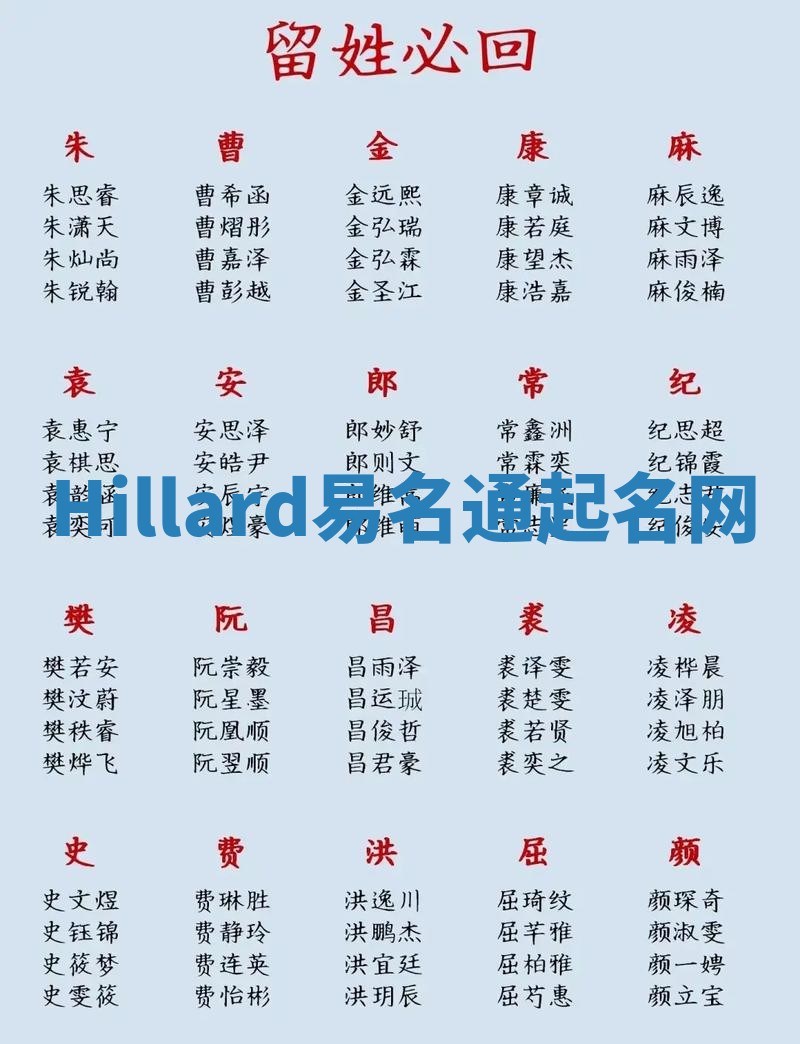Hillard易名通起名网