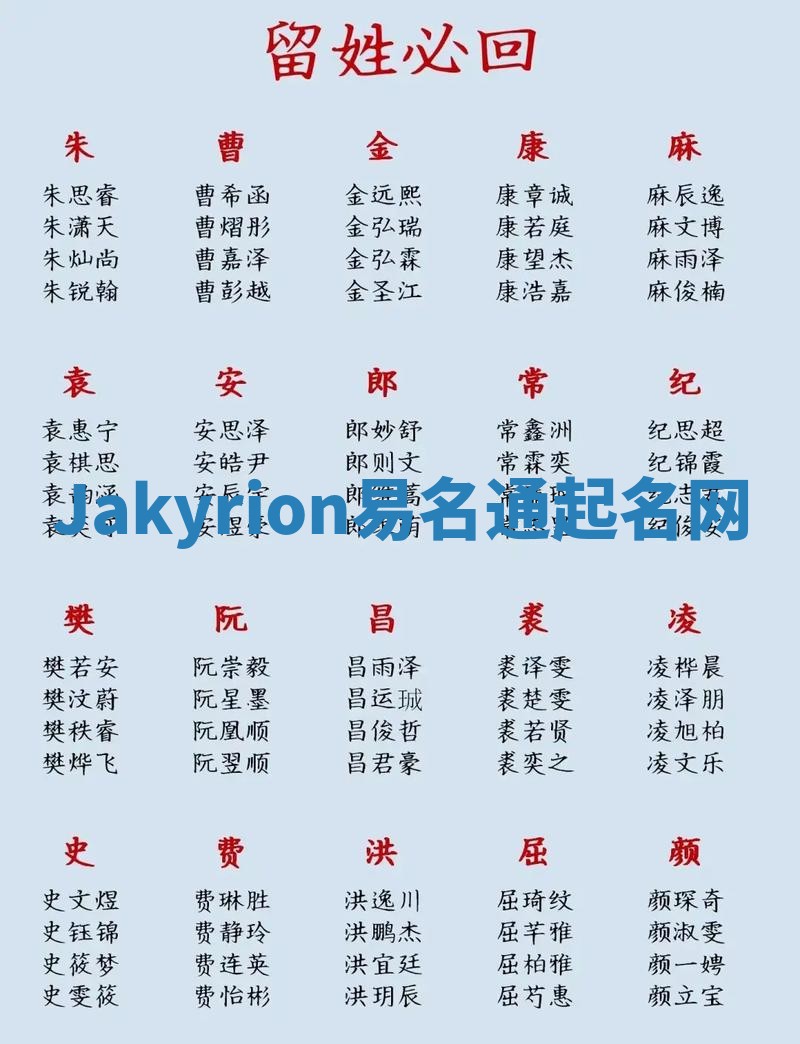 Jakyrion易名通起名网 Jakyrion易名通起名网