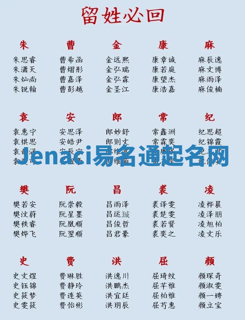 Jenaci易名通起名网