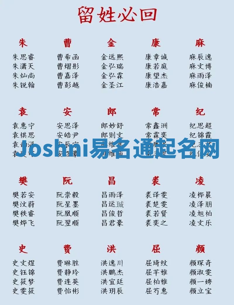 Joshni易名通起名网