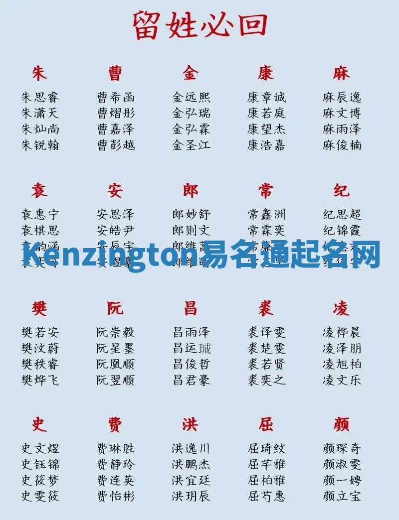 Kenzington易名通起名网 Kenzington易名通起名网