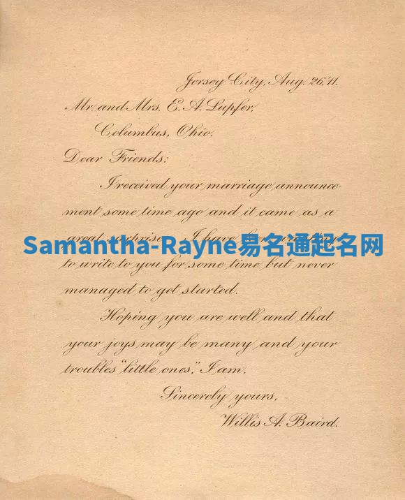 Samantha-Rayne易名通起名网