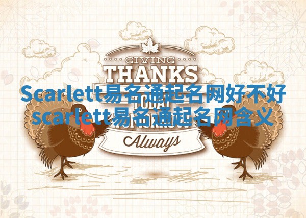 Scarlett易名通起名网好不好 scarlett易名通起名网含义