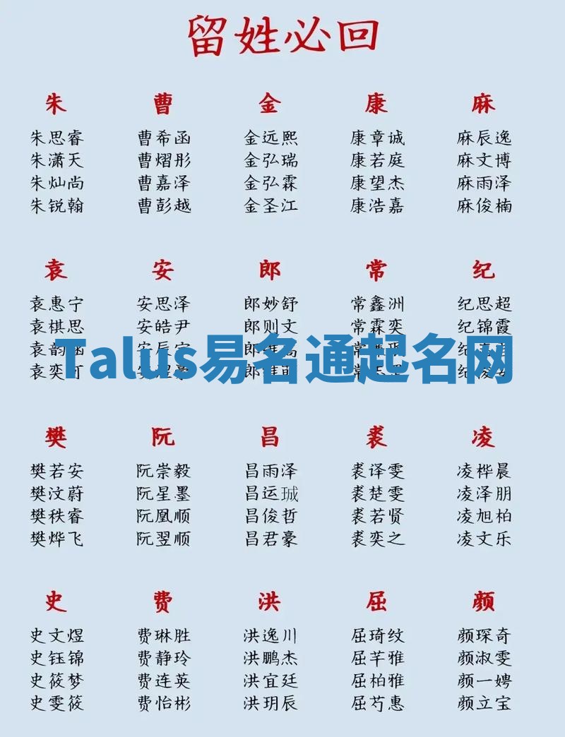 Talus易名通起名网