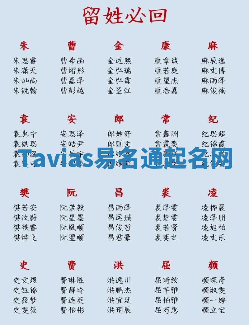 Tavias易名通起名网 Tavias易名通起名网