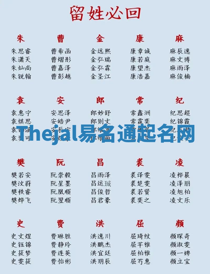 Thejal易名通起名网 Thejal易名通起名网