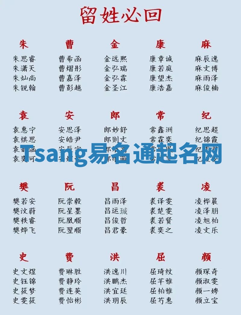 Tsang易名通起名网