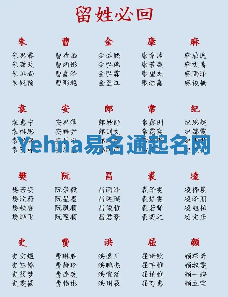 Yehna易名通起名网