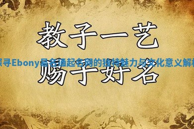 探寻Ebony易名通起名网的独特魅力与文化意义解析 探寻Ebony易名通起名网的独特魅力与文化意义解析