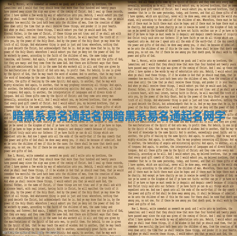 暗黑系易名通起名网_暗黑系易名通起名网字